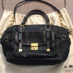 Vintage Authentic Black Leather Coach Bag